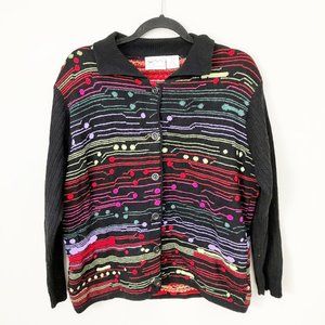 Magalia Donna Vintage made in Italy wool blend colorful cardigan